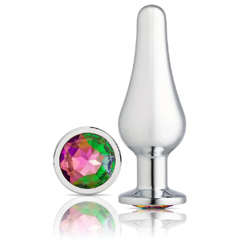 Best Travel-Size Masturbator-Cloud 9 Novelties Gems Silver Chrome Tall Plug - Large