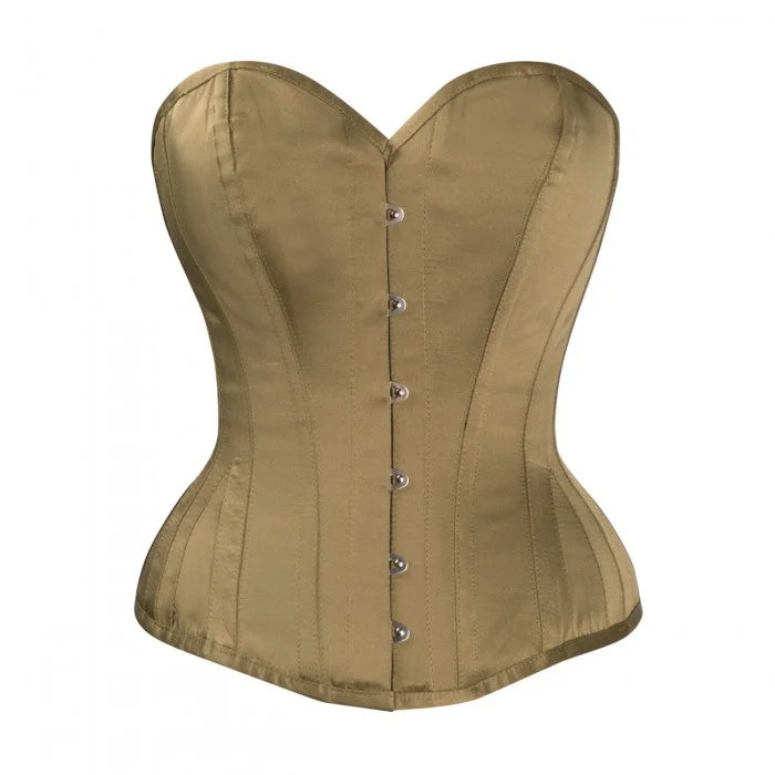 corset with embroidered threads-Leslie Steel Boned Waist Taiming Corset With Hip Gores