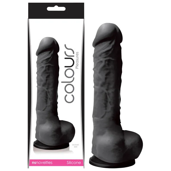 Pillow-propped dildo-Colours Pleasures - Black 12.7 cm (5'') Dong