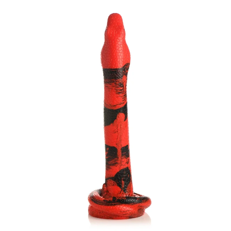 Discounted dildo-Creature Cocks King Cobra XL Silicone Dong Red Black