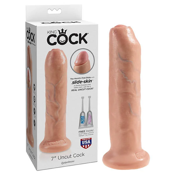 Shoulder-strap dildo-King Cock 7'' Uncut - Flesh Dong