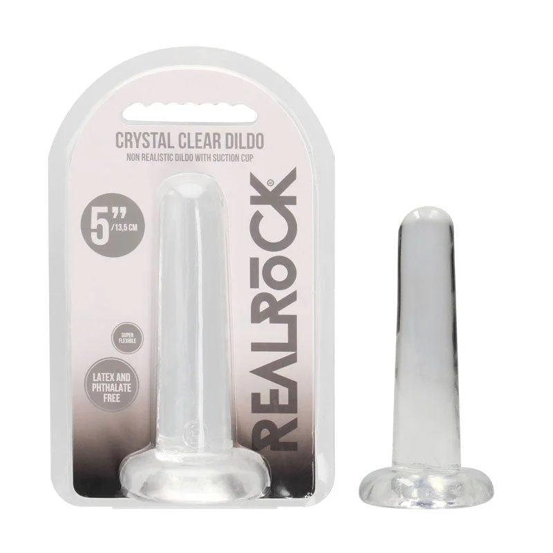 Fission-split dildo-REALROCK Non Realistic Dildo With Suction Cup - 13.5 cm - Clear 13.5 cm Dong