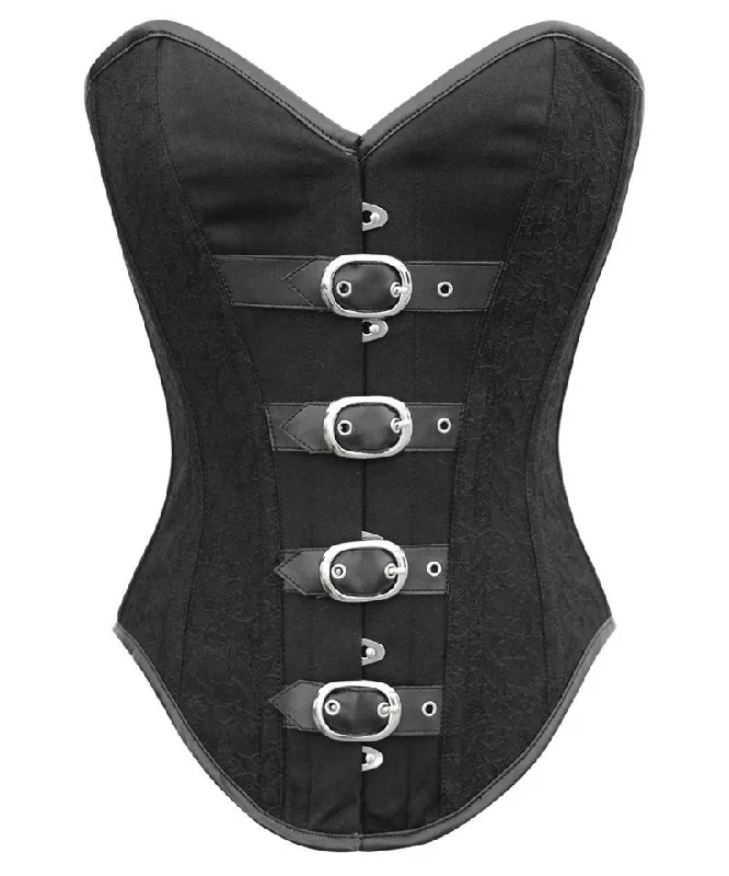 corset for evening nets-Alisha Instant Shape Gothic Buckle Up Overbust Corset