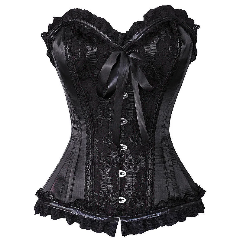 corset with sheer yarns-Valencia Burlesque Overbust Corset