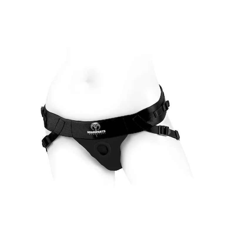 luxurious satin and lace lingerie for honeymoon-SpareParts Joque Harness - Size B - Black