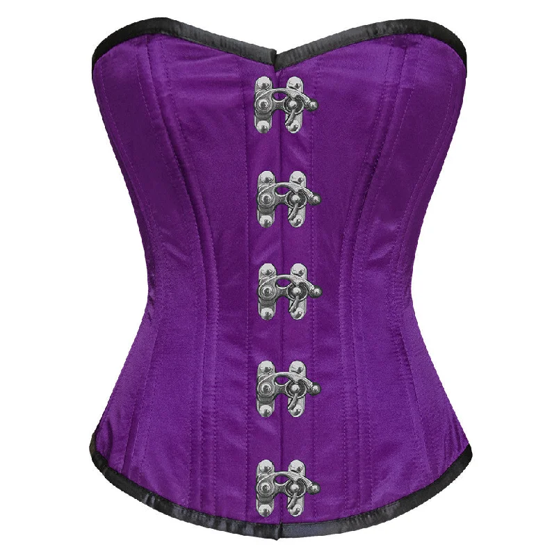 corset with metallic motifs-Chantal Satin Waist Training Corset