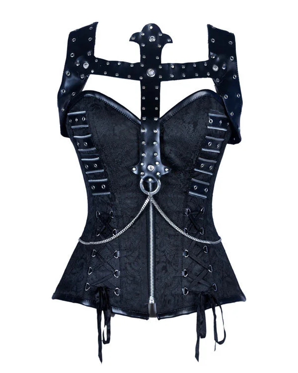 corset with lace motifs-Karen Steampunk Overbust Corset