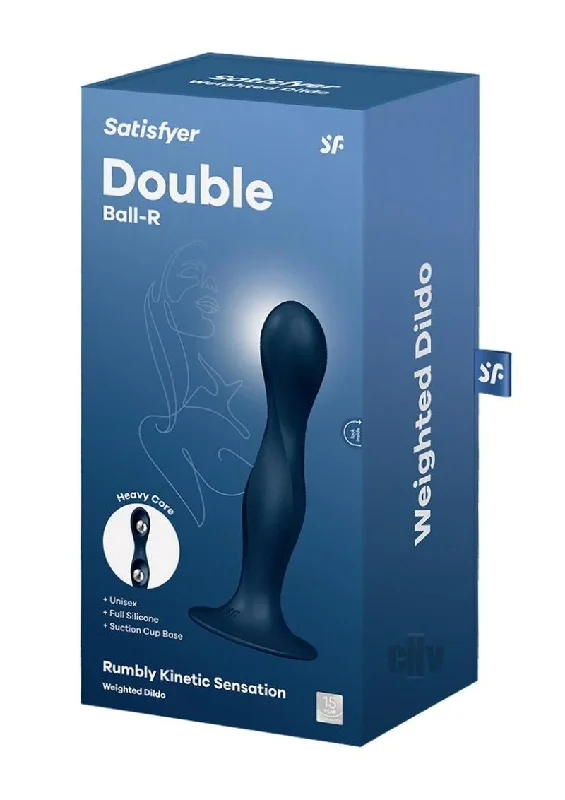 vibrating dildo with realistic feel for enhanced pleasure-Satisfyer Double Ball R Dk Blue