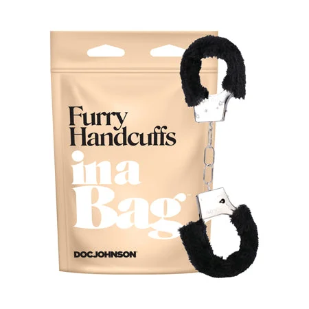 In A Bag Furry Handcuffs Black