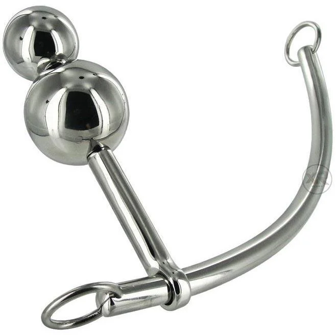 Ultra-Slim Feel Masturbator-Double Ball Plug with Sliding O-Ring Rod