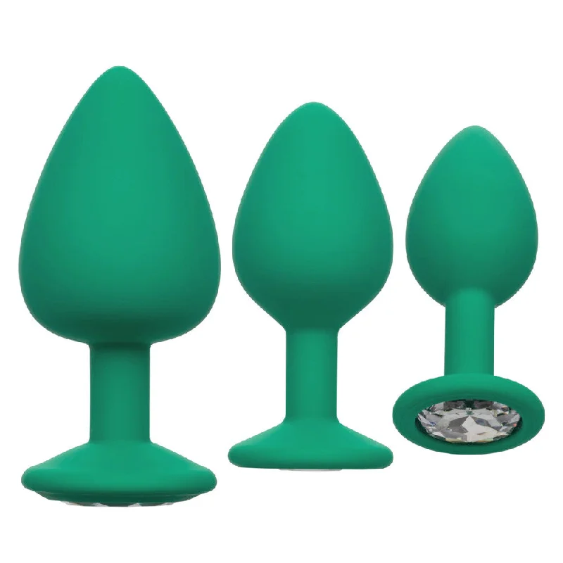 Tight Touch Solo Masturbator-Cheeky Gems Butt Plugs 3 Piece Set Green