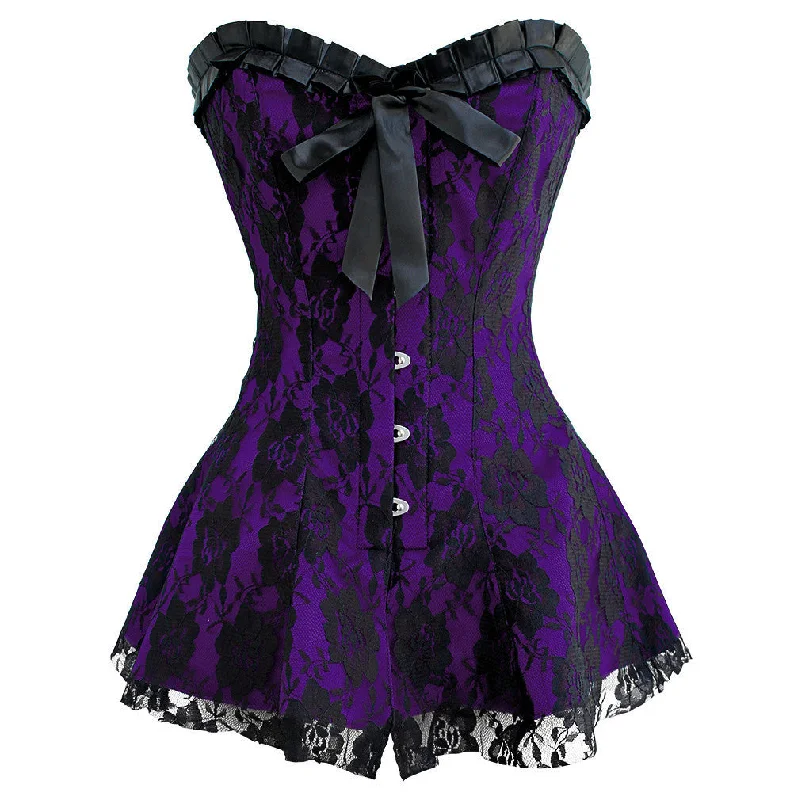 corset with velvet threads-Navratilova Corset Dress