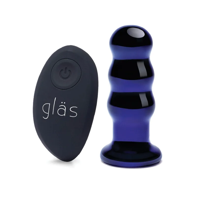 Easy-Touch Solo Masturbator-Glas 3.5" Rechargeable Vibrating Beaded Butt Plug