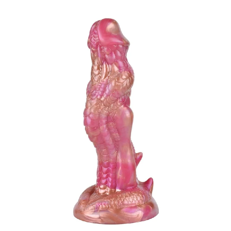 Twilight-zone dildo-Red|/|Gold Huge Extreme 7" Silicone Horned Long Dragon Dildo Dinosaur |/| Massive Huge Horse