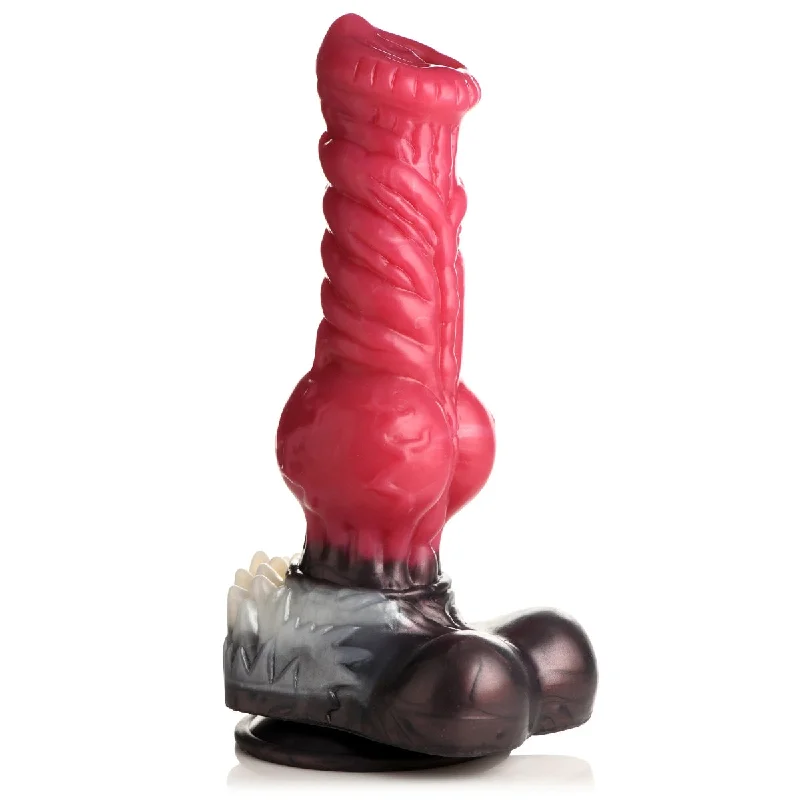 Discordant-tone dildo-Creature Cocks Cujo Canine Silicone Dildo XL Red Brown