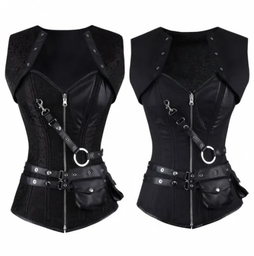 corset for steampunk fibers-Ngidi Gothic Overbust Reversible Corset