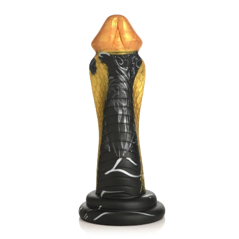 Vintage-find dildo-Creature Cocks Golden Mamba Silicone Dildo Gold Black