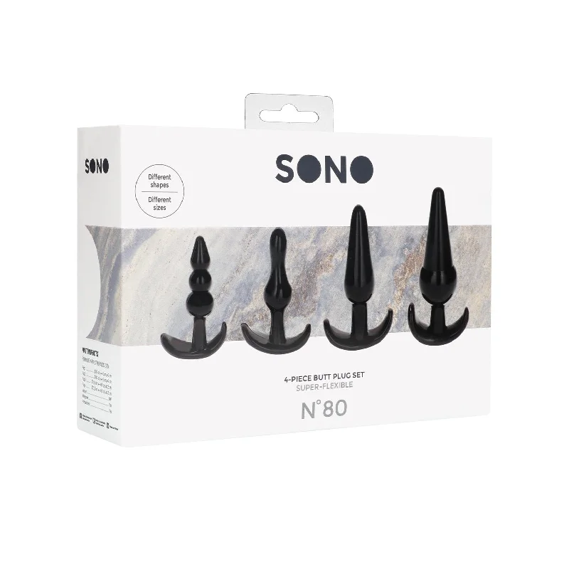 Soft-Feel Masturbator-Shots Sono No. 8 Butt Plug - Set of 4