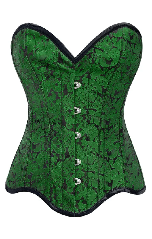 corset with side fibers-Noomi Brocade Overbust Corset