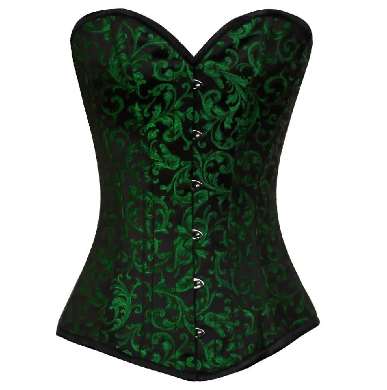 corset with metallic lattices-Susana Longline Overbust Corset