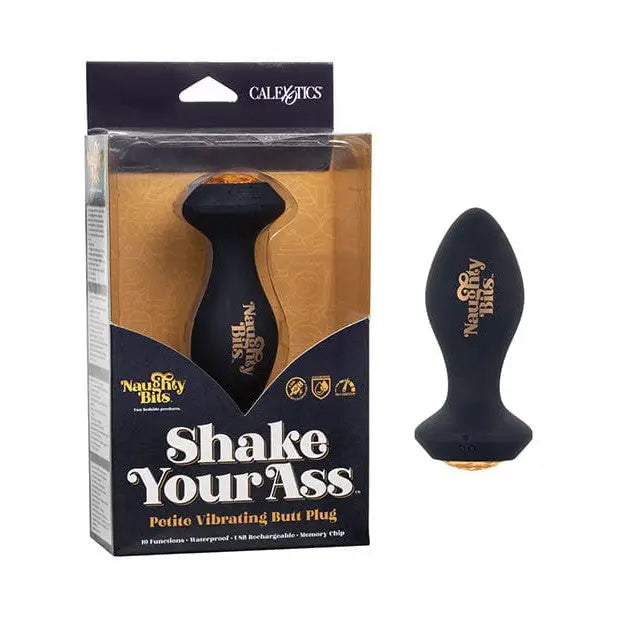 Heavy-Feel Masturbator-Naughty Bits Shake Your Ass Petite Vibrating Butt Plug - Black