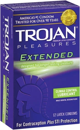 vibrating anal plug for extended wear and intense sensations-Trojan Pleasures Extended Pleasure - 12 Pack