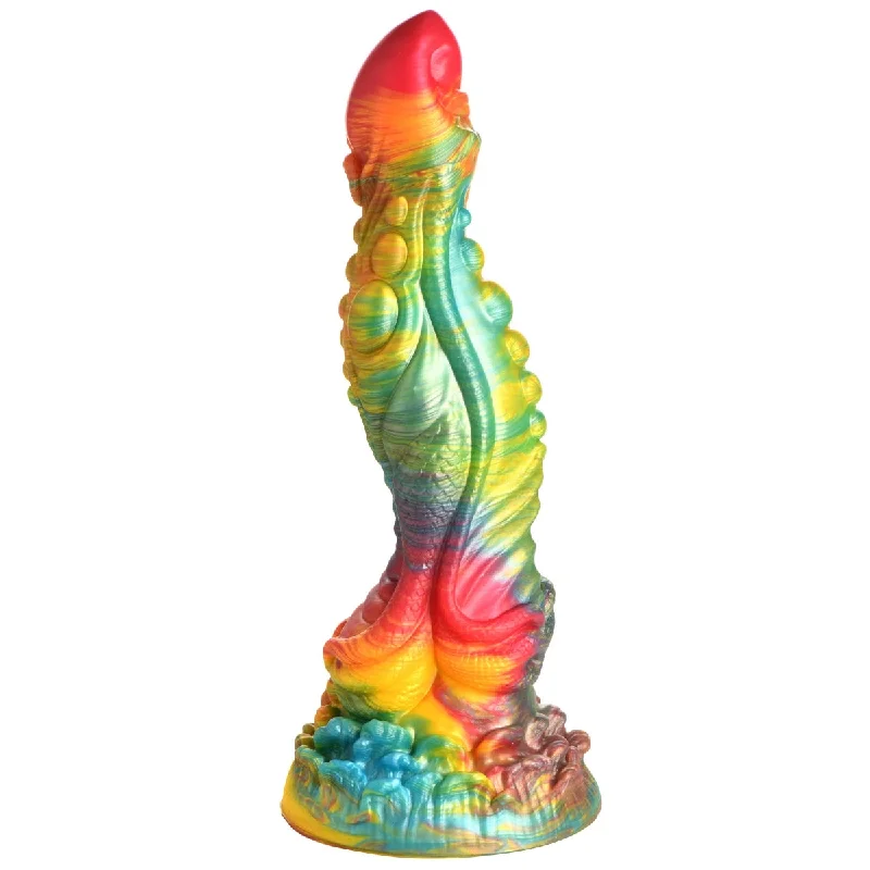 Expressionist-bold dildo-Creature Cocks Majestic Merman Silicone Dildo Rainbow