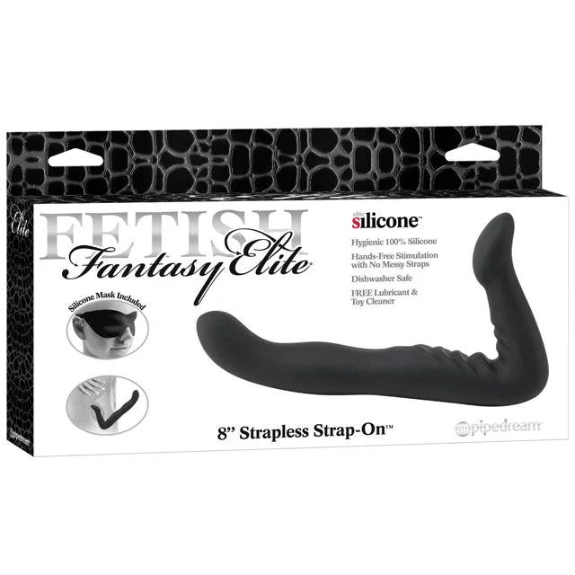 playful lace lingerie with satin ribbons-Fetish Fantasy Elite 8 inches Strapless Strap On Black