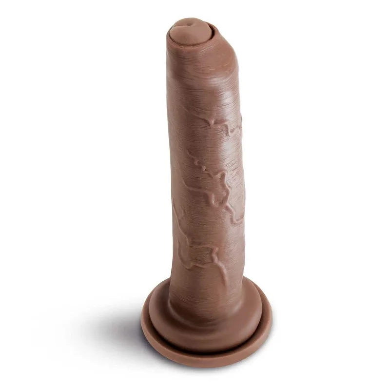 Wall-fixed dildo-Prowler RED Uncut Ultra Cock Dildo Brown 8 Inch