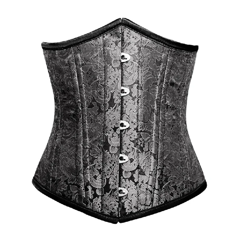 corset with sheer motifs-Karin Brocade Waist Training Corset