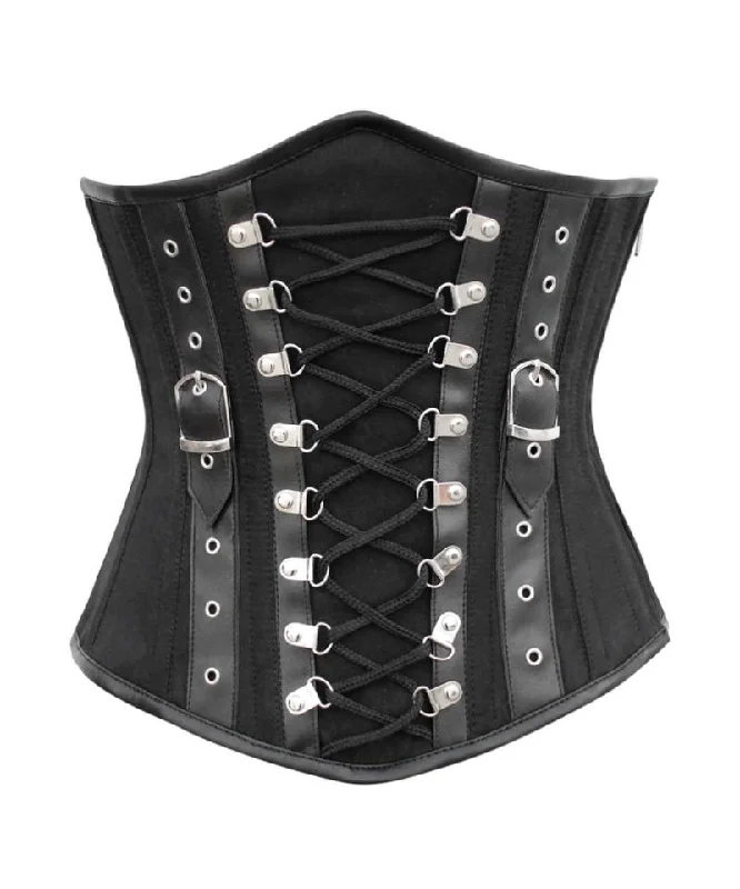 corset with studded meshes-Tricia Shape Criss Cross Cotton Steampunk Underbust Corset