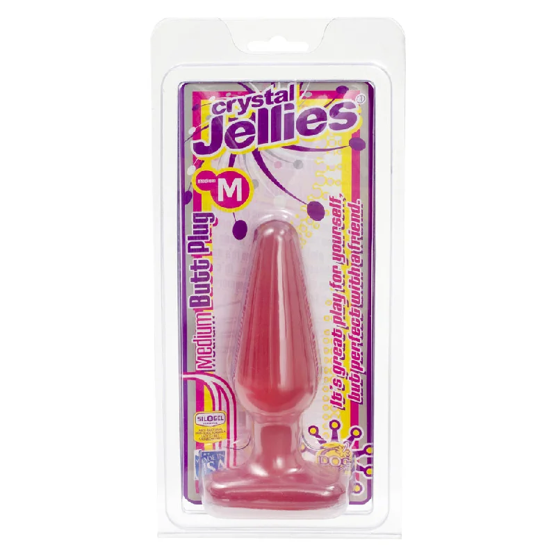 Rechargeable Feel Masturbator-Crystal Jellies Medium Butt Plug Pink