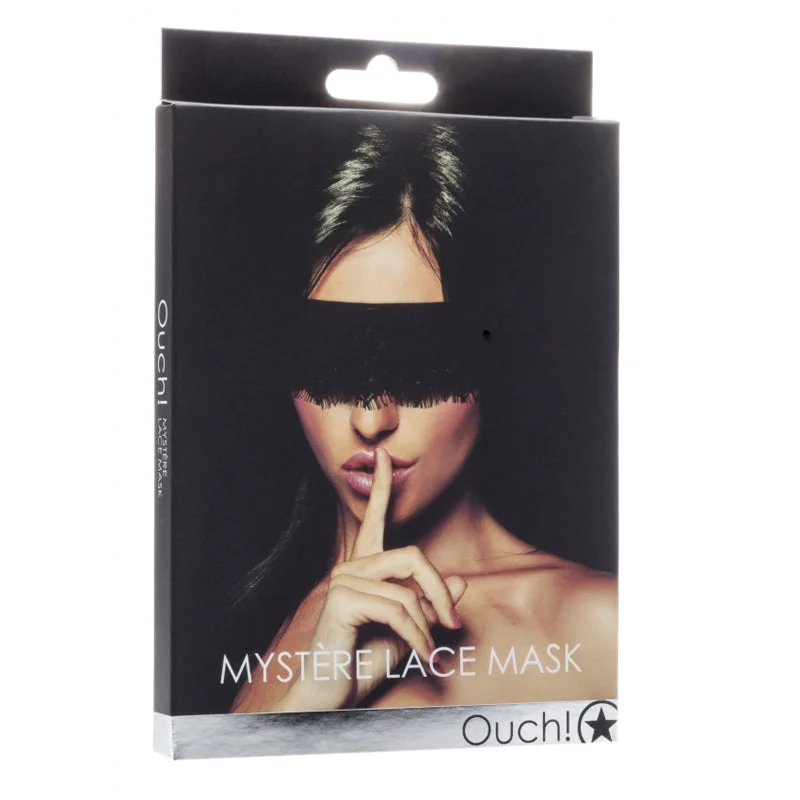 Ouch! Mystère Lace Mask Blindfold Black