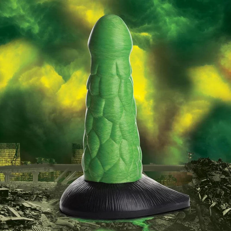 Thrift-store dildo-Creature Cocks Radioactive Reptile Thick Scaly Silicone Dildo - Green 19 cm Dildo