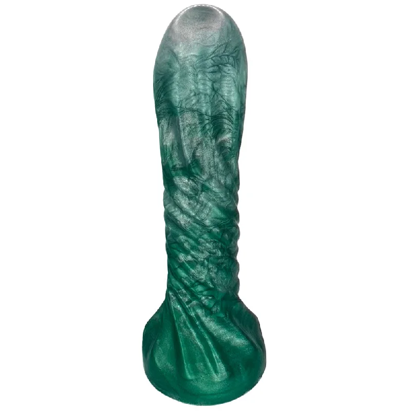 Pulsar-rhythm dildo-6.75" Helios Spiral Silicone Dildo - Pearl Emerald