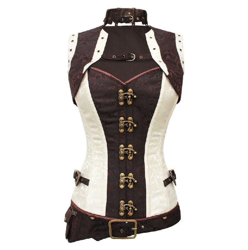 corset with embroidered patterns-Lotta Steampunk Corset