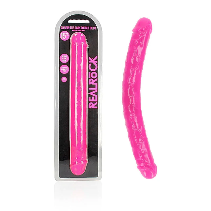 Orion-hunter dildo-REALROCK 38 cm Double Dong Glow - Pink