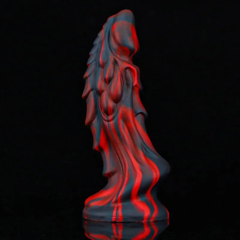 Cygnus-swan dildo-ruff GEAR Fantasy Silicone Red Swirl Dragon Dildo 7.6 Inch