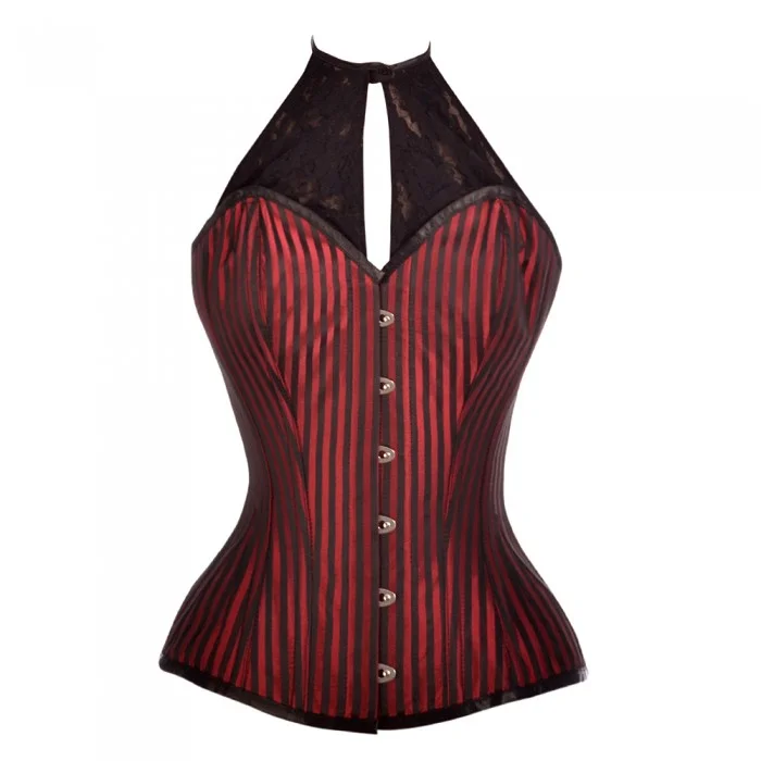 corset with asymmetrical fibers-Phyllis Brocade Overbust Corset