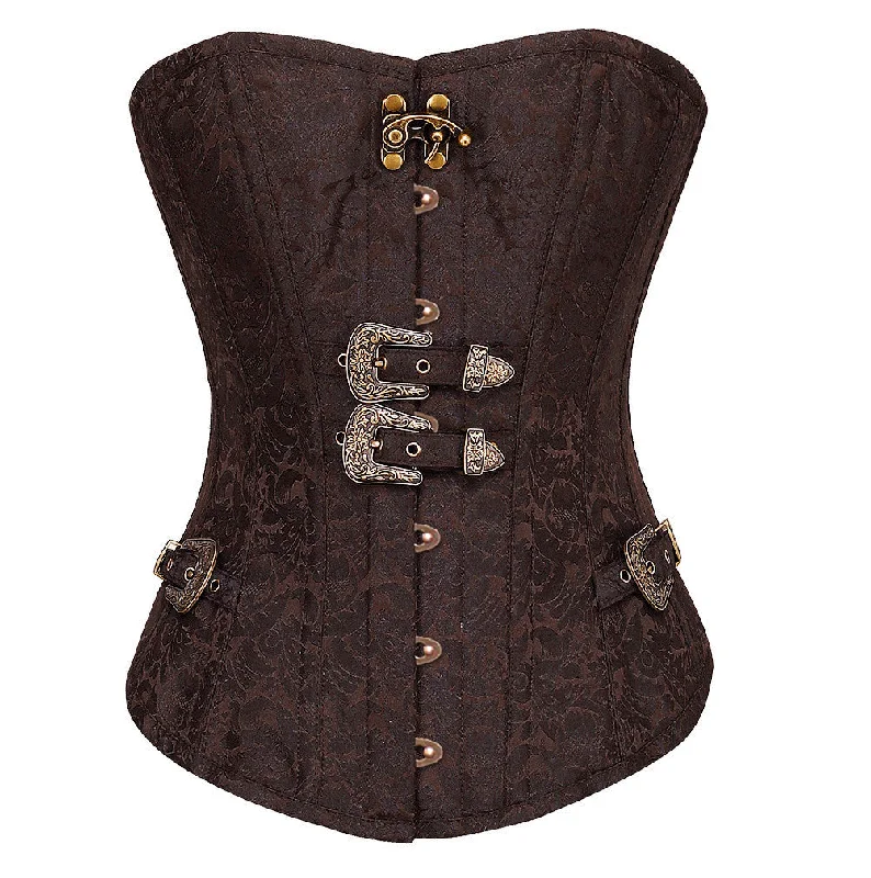 corset with satin patterns-Mayte Steampunk Corset