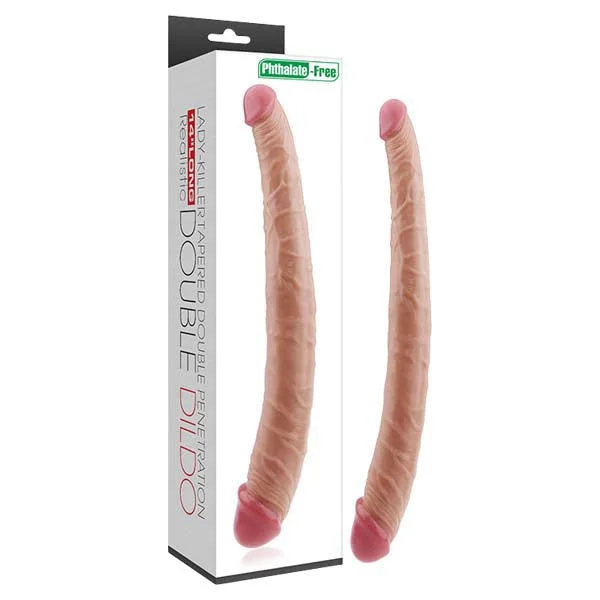 Antenna-linked dildo-Lady-Killer Tapered Double Dildo - Flesh 35.5 cm (14'') Double Dong