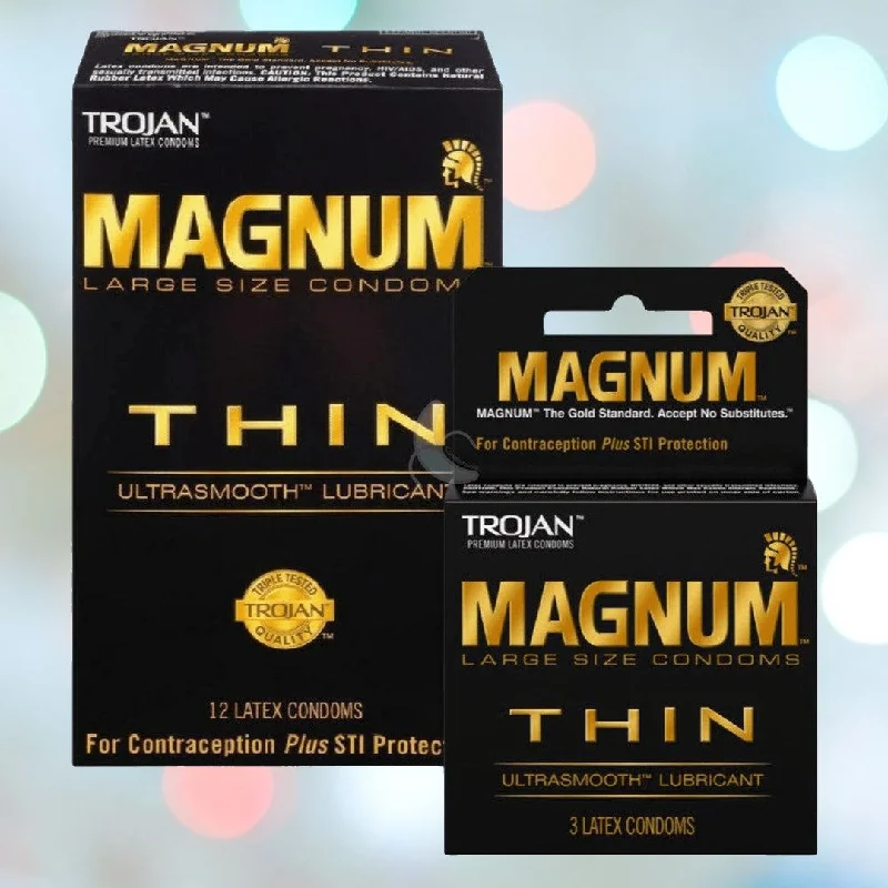 vibrating dildo for clitoral and anal stimulation-Trojan Magnum THIN Condoms