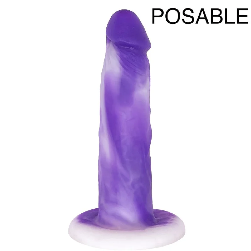 Violin-bow dildo-6" SoReal Colors Collection - Posable Dual Density Silicone Dildo - Purple Sky