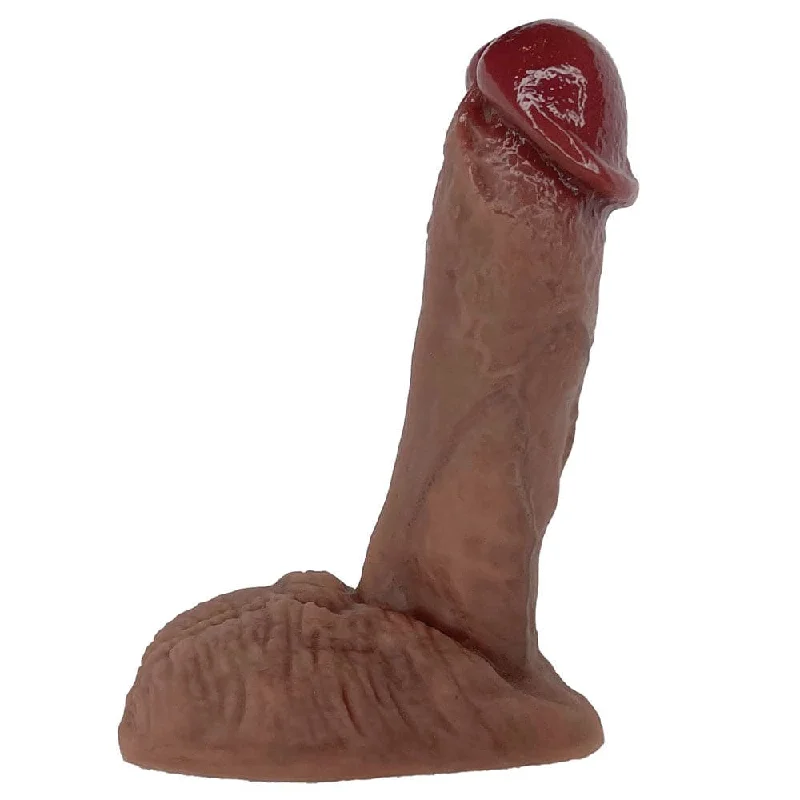 Renaissance-fine dildo-6" Realistic Semi Pack and Play Dildo - Mocha