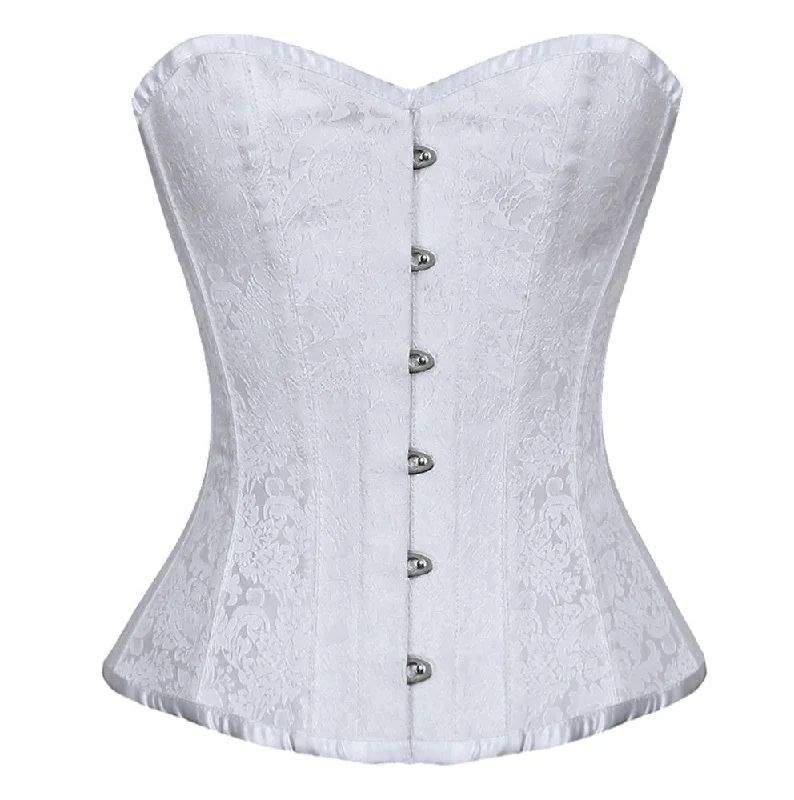 corset with velvet strands-Merlene Brocade Overbust Corset