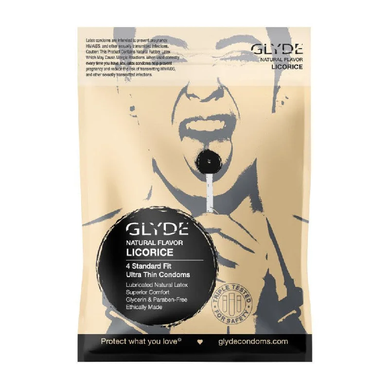 vibrating prostate massager for couples with remote control-Glyde Ultra "Licorice" Flavored Condoms