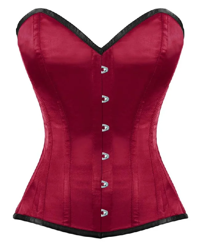 corset for steampunk strands-Raelene Overbust Maroon Corset