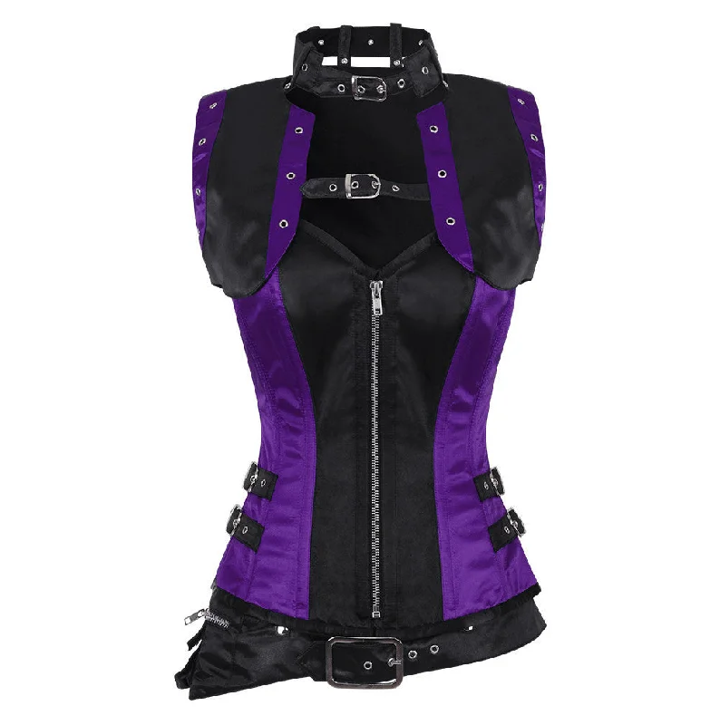 corset with sheer strands-Kaye Steampunk Overbust Corset