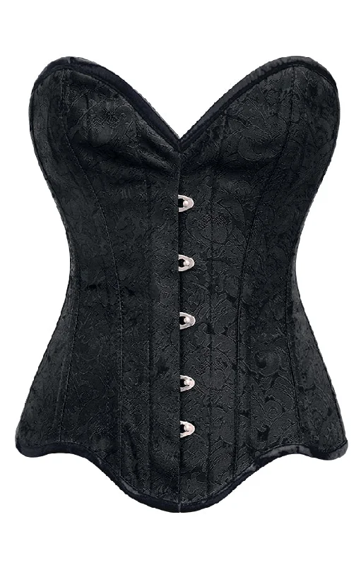 corset with metallic meshes-Vendela Brocade Overbust Corset