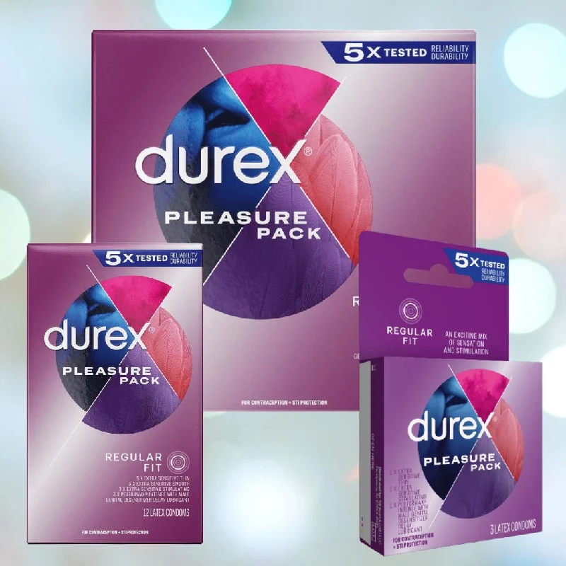 vibrating prostate massager with multiple settings for deep sensations-Durex Pleasure Pack Assorted Condoms